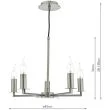 DAR TYL0538 TYLER 5LT HEIGHT ADJUSTABLE PENDANT SATIN NICKEL WITHOUT SHA