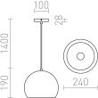 RENDL R12057 BLONDIE 25 wisząca miedź 230V E27 42W