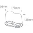 ONE LIGHT 12205Y/B Nemea 2 czarna oprawa sufitowa z oprawką GU10 MR16 2x10W