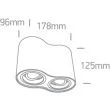 ONE LIGHT 12205Y/B Nemea 2 czarna oprawa sufitowa z oprawką GU10 MR16 2x10W