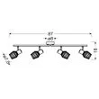 CANDELLUX 94-68033 VIKING LISTWA 4X40W E14 SZARY