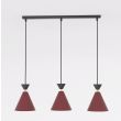 EMIBIG 1740/3 KLEVER 3 BURGUNDY BLACK Lampa wisząca