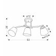 CANDELLUX 33-22639 GRECO LAMPA SUFITOWA CZARNY+ZŁOTY 3X40 E27 KLOSZ BIAŁY