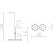 RENDL R12499 BOGARD TWIN sufitowa matowy czarny 230V LED 2x5W 40° 3000K