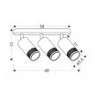 CANDELLUX 93-27689 Flin lampa sufitowa listwa czarny 3x15W GU10 klosz czarny+złoty