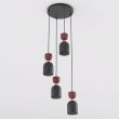 EMIBIG 1737/4PREM GAUDI 4PREM BLACK BURGUNDY Lampa wisząca