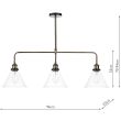 DAR RAY0375 RAY 3LT BAR PENDANT ANT BRA CLEAR