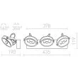 RENDL R12337 KELLY LED III ścienna czarna 230V LED 3x12W 24° 3000K