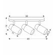 CANDELLUX 93-27726 Claro lampa sufitowa listwa biały 3x15W GU10 klosz biały+drewniany