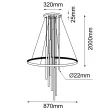 ANTIGO Lampa wisząca Luna - Mosiądz mat-czarna 3000K 8978