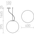 RENDL R10479 LUNEA 40 wisząca triplex szkło opalowe 230V E27 70W