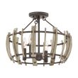 ELSTEAD Wood Hollow QZ-WOOD-HOLLOW-SF 4 Light Semi-Flush