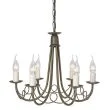ELSTEAD MINSTER MN6 BLK/GOLD 6Lt Chandelier/Semi-Flush
