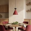 EMIBIG 1740/1 KLEVER 1 BURGUNDY BLACK Lampa wisząca