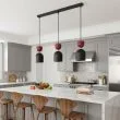 EMIBIG 1737/3B GAUDI 3 BLACK BURGUNDY Lampa wisząca