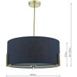 DAR SAN0323 SANTINO 3LT PENDANT NAVY BLUE GOLD