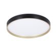 CANDELLUX 13-11299 FLORIDA LAMPA SUFIT. PLAFON CZARNO ZŁOTY+BIAŁY 18W LED 33 CM KLOSZ BIAŁY SKY EF