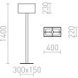 RENDL R11984 PLAZA podłogowa biała chrom 230V E27 42W