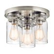 ELSTEAD Brinley KL-BRINLEY-F-NI 3 Light Flush Mount - Brushed Nickel