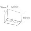 ONE LIGHT 12205NA/W Nikomidia 2 biała oprawa sufitowa z czarnym odbłyśnikiem i oprawką GU10 MR16 2x10W