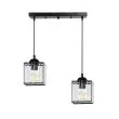 CANDELLUX 32-21113 GLASSIA LAMPA WISZĄCA CZARNY 2X40 E27 KLOSZ CZARNY+KRYSZTAŁY BEZBARWNE