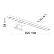 TK-LIGHTING 6355 LEITO BLACK KINKIET 2w1 LED 12W 80 cm
