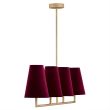 ARGON 1829 SAFIANO lampa wisząca 4 pł. bordowy, złoty