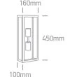 ONE LIGHT 67406B/B Gabbia 2A czarna lampa ogrodowa 2x40W E27 stal nierdzewna 201 + szkło hartowane