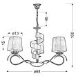 CANDELLUX 33-23421 DENIS ZWIS 3X40W E14 CHROM/ZŁOTY