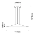 ANTIGO Lampa wisząca Brito 74 - Platyna mat (740 mm) 5068
