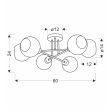 CANDELLUX 36-21083 AMANDA LAMPA SUFITOWA CZARNY+ZŁOTY 6X40 E27 KLOSZ BIAŁY