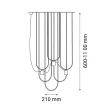 ANTIGO Lampa wisząca Udin 3 - Czarna-platyna mat 9784
