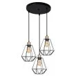 CANDELLUX 33-00323 PRIMO LAMPA WISZĄCA TALERZ CZARNY+PATYNA 3X60W E27 KLOSZ CZARNY