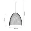 ANTIGO Lampa wisząca Gandra 60x60 - Biała 5028