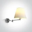 ONE LIGHT 61046/MC Lakka oprawa ścienna E27 matowy chrom + biały abażur