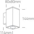 ONE LIGHT 67138A/B/W Drymaia czarny zewnętrzny kinkiet 3000K 2x6W IP54