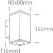ONE LIGHT 67138A/B/W Drymaia czarny zewnętrzny kinkiet 3000K 2x6W IP54