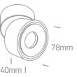 ONE LIGHT 12108LA/B/W Psaru czarna regulowana oprawa sufitowa COB LED 3000K 8W