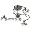 DAR LUT0467 LUTHER 4LT SEMI FLUSH CW CRYSTAL GLASS BLK CHR