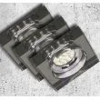 CANDELLUX 99-49018 ZESTAW TRZECH OPRAW SS-16 CH/BK 3X3W GU10 LED Z ŻARÓWKĄ LED CHROM OPR. STROP. STAŁA KWADRATOWA SZKŁO CZARNE