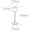 ONE LIGHT 61082A/W Prionia biała bezprzewodowa lampa stołowa IP65 3000K 3,3W czas ładowania 6h czas pracy 9h