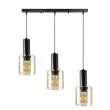 WYPRZEDAŻ CANDELLUX 33-21311 ISAR LAMPA WISZĄCA CZARNY 3X40 E27 KLOSZ BURSZTYNOWY
