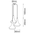 ANTIGO Lampa wisząca Mahaka 3 - Biała (500 mm) 5177