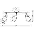 CANDELLUX 93-67630 RICO LISTWA 3X6W LED SMD GŁÓWKA OKRĄGŁA 1E Z PRZEGUBEM KD SYSTEM KLOSZ WYMIENNY CHROM/BEZBARWNY