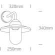 ONE LIGHT 67408/B Casoli czarna lampa ogrodowa 40W E27 metal+szkło