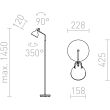RENDL R12514 ROSITA podłogowa czarna/złota 230V E27 12W