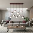 EMIBIG 1761/9 FLORA 9 BURGUNDY OPAL Lampa wisząca
