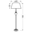 CANDELLUX 51-11947 GILLENIA LAMPA PODŁOGOWA 1X60W E27 SREBRNA + ABAŻUR 51-11947