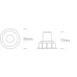 ONE LIGHT 10107K/B/W Akursos czarny wpust COB LED 3000K 7W dark light