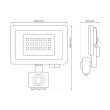 MILAGRO EKN1625 Naświetlacz LED 20W 4000K PIR